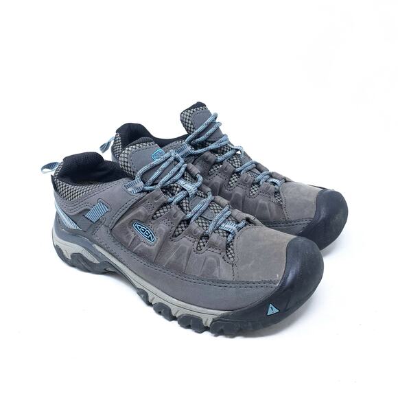 Keen Targhee 3 III Waterproof Low Hiking Boot Blue Grey Leather Women’s Size 8 - Picture 1 of 8